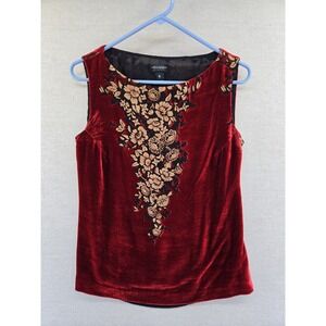 Velvet Floral Tank Top 6 Red 90s Goth Grunge Whimsigoth Coquette USA